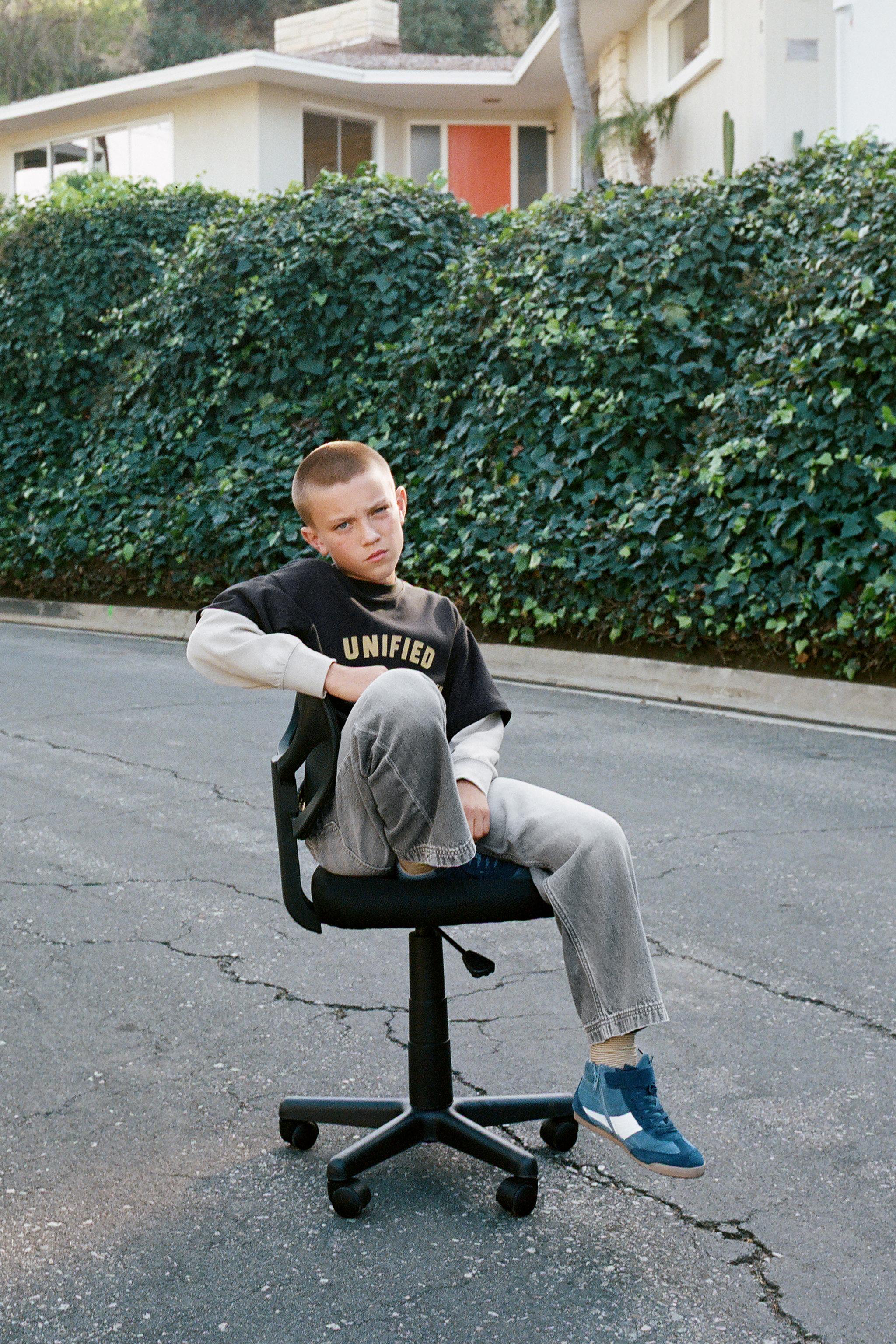 VARSITY INTERLOCK DOUBLE SLEEVE SWEATSHIRT